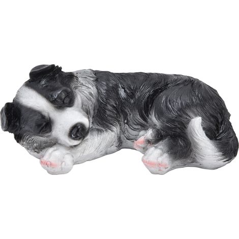Décoration de jardin, pelouse ou bureau : Statue de chien réaliste, texturée et exquise, d'une adorable mignonnerie, à exposer sur une table ou un bureau. (1/5)
