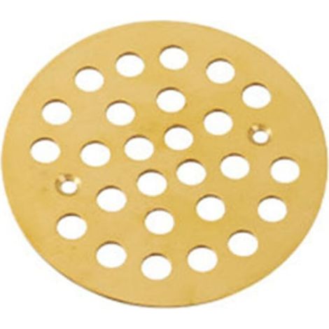 CCYKXA Stainless steel floor drain cover, screw-on shower drain grate with anti-clogging design, 10.8 x 10.8 cm, for drain pipes from 10.2 cm to 35.6 cm (round – gold)