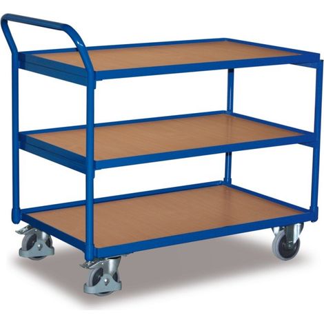 VARIOfit Tischwagen mit 3 Ladeflächen 985 x 595 mm Schiebegriff nach oben gerichtet (1/2)