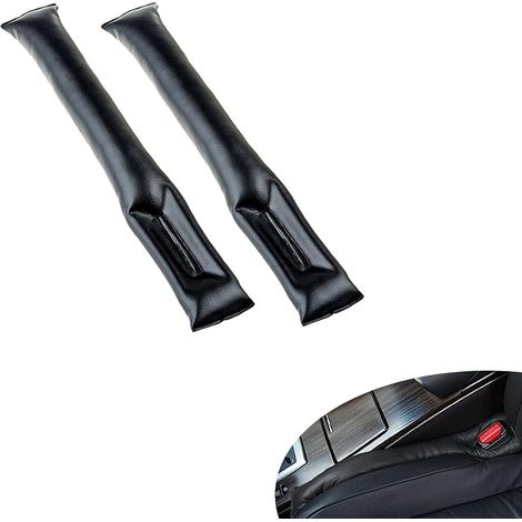 almohadillas para el hueco del asiento del coche, evitan la caída de objetos, aptas para la mayoría de los modelos (negro) (1/5)