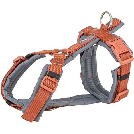 Filiyano-Harnais pour chien Trixie Premium, coloris rouille marron/gris graphite, 36-44 x 1,5 cm.