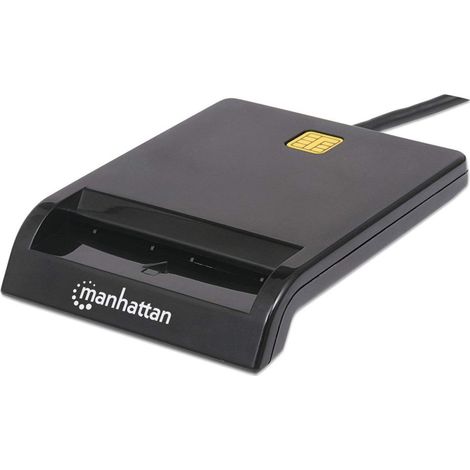 Lecteur de carte à puce à contact USB-A Manhattan, 12 Mbps, compatible type friction, externe, Windows ou (1/5)