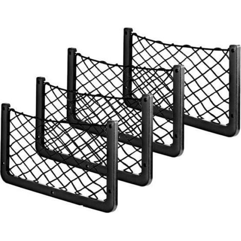 [4 Pack Filet Rangement pour Voiture, Filet de Rangement de Coffre, Grande Taille 36x18CM, Sac Pocket Organizer de Vo SAC DE COFFRE (1/4)