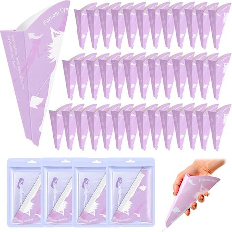 40 sacchetti per orinatoi femminili usa e getta, orinatoio da viaggio su piedistallo con imbuto di carta, orinatoio portatile per situazioni di emergenza in viaggio, campeggio e altri viaggi (1/5)