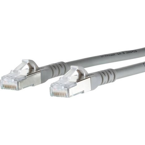 Metz Connect 1308453033-E RJ45 Câble réseau, câble patch CAT 6a S/FTP 3.00 m gris avec cliquet d'enc (1/3)