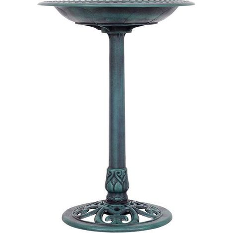 Bain d'oiseaux sur pied avec support, abreuvoir pour oiseaux Ø50 x 72 cm, vert (1/3)