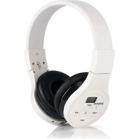 Bluetooth-FM-Headset für den Kopfbereich, drahtlose FM-Musikübertragung und Nutzung von Mobiltelefon-Apps, tragbares, faltbares Headset HRD-391--WHITE (1/4)