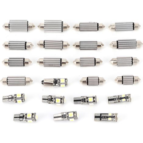 Ampoules LED T10 5W 5050 Blanc Froid 23 pièces pour Plaque d'immatriculation, Intérieur et Portière (1/4)