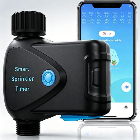 WiFi Watering Programmer with Built-in Water Meter, Connected Watering Timer without Hub, App Control 2.4 GHz, Volume Watering, Programming, IP65 for Garden Lawn Greenhouse (1/5)