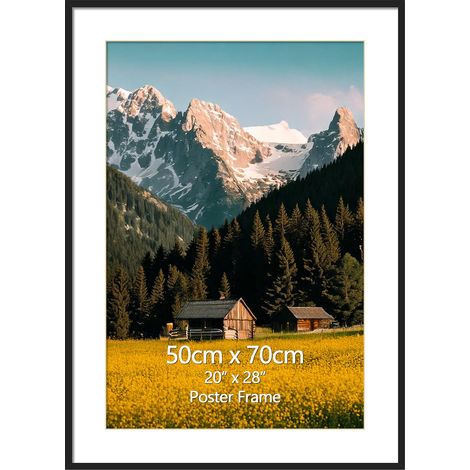 Cadre photo en aluminium noir B2 pour affiche 50x70 cm (1/5)