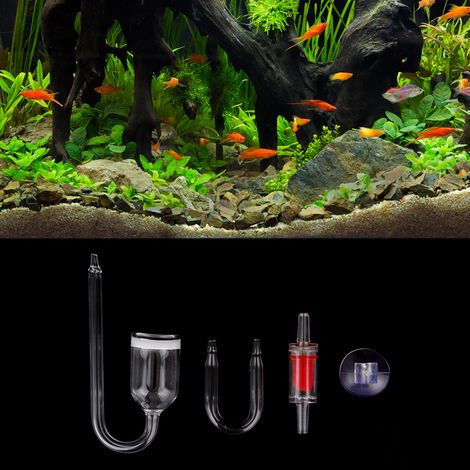 Diffuseur de CO2 avec clapet anti-retour pour tube en U, idéal pour plantes aquatiques et aquariums. (1/5)