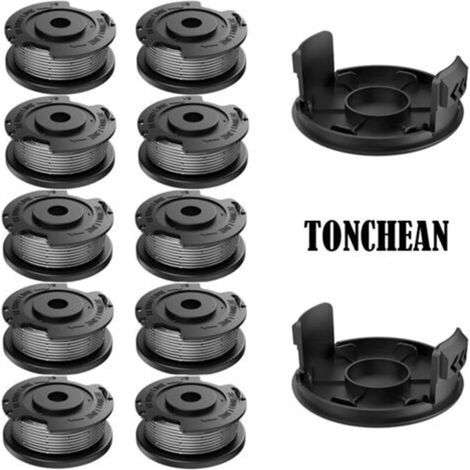 Lotto di 10 bobine di filo per Bosch, bobina di ricambio in nylon F016800569 compatibile con Bosch, 1,60 mm, 4,0 m, compatibile con Bosch ART 23 SL/ART 26 SL e 2 tappi F016F04557--Crezuo-Crezuo