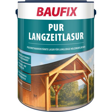 BAUFIX PUR Langzeitlasur nussbaum seidenmatt, 5 Liter, Holzlasur (1/5)