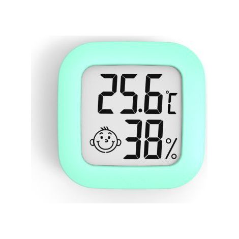 Mini Thermomètre Hygromètre Intérieur Digital à Haute Précision, Thermo Hygromètre Indicateur du Niveau de Confort (4.3cm4.3cm, vert, 1) (1/3)