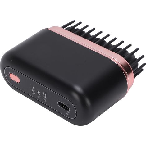 Brosse lissante sans fil portable mini, anti-brûlure, rechargeable, pour tous types de cheveux, noire (1/5)
