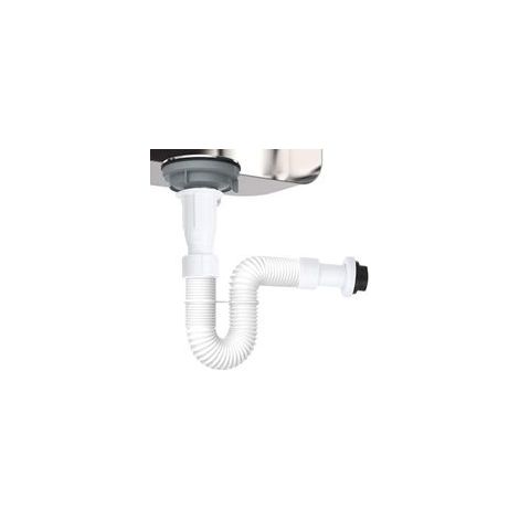 Tuyau d'évacuation flexible anti-odeurs en S pour écoulement descendant de l'eau Tuyau d'évacuation simple universel pour lavabo de salle de bain Siphon de plomberie (1/5)