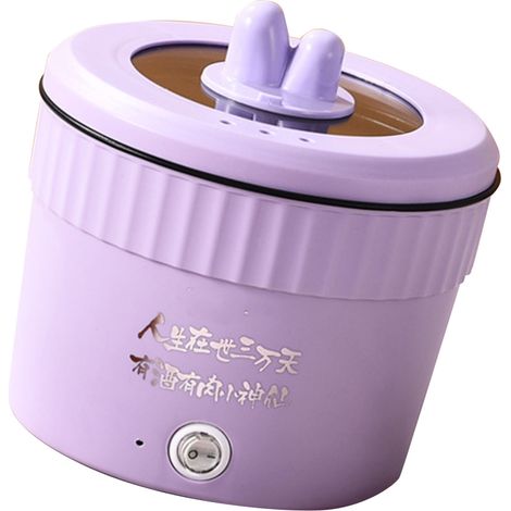 Cuiseur électrique multifonctionnel 1,5 L pour fondue chinoise, 18 cm, idéal pour la maison, les résidences étudiantes et la cuisson rapide des nouilles ramen. Prise australienne, violet. (1/5)