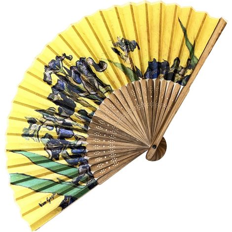 Éventail décoratif et utilitaire Iris Jaune - Van Gogh (1/2)