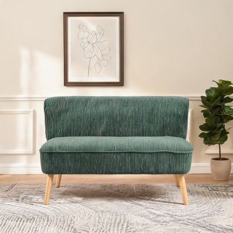 Canapé coloris vert en bois tissu mousse 117 x 56,5 x 77 cm (1/5)