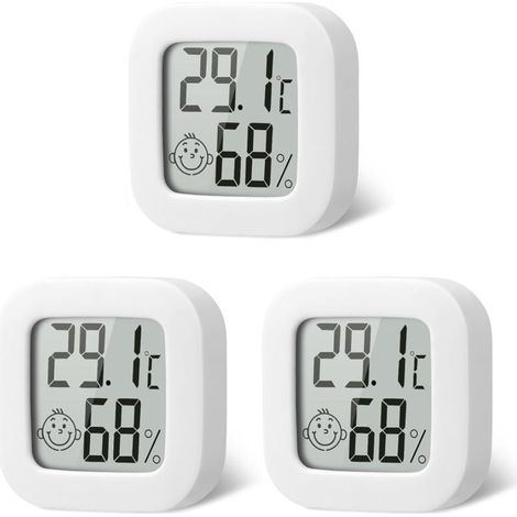 Thermomètre Hygrometre Interieur, 3PCS Mini Thermomètre Hygromètre Intérieur Digital à Haute Précisio,Thermomètre Précis et Hygromètre pour La maison,Le bureau,Les Reptiles,La Pépinière (1/5)