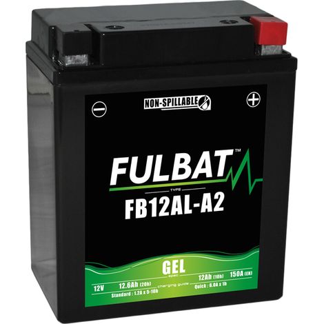 Fulbat - Batería moto Gel YB12AL-A / YB12AL-A2 / FB12AL-A2 12V 12Ah (1/2)