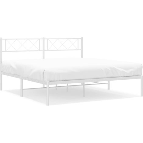 Maison Exclusive - Giroletto con Testiera Metallo Bianco 160x200 cm