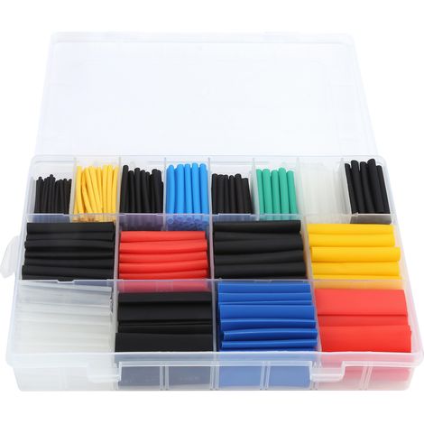 Tubes thermorétractables colorés, 580 pièces, manchons d'isolation en Nylon pour câble rétractable avec rétrécissement 2:1
