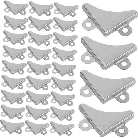 Protège-coins décoratifs - fer/bois - argenté - triangulaire (1/5)