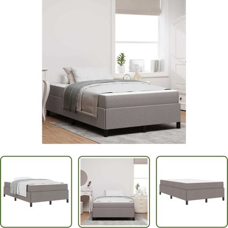 vidaXL Stoffbett - Boxspringbett Taupe 120 x 200 cm Stoff (1/5)