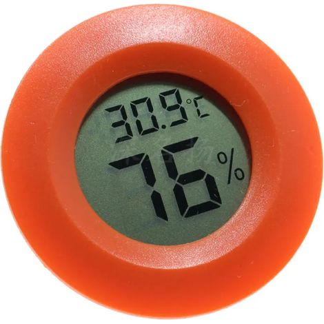 Mini thermomètre et hygromètre numérique LCD, -50+70°C, forme ronde, convient aux réfrigérateurs, boîtes à cigares, etc.
