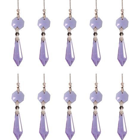 Lot de 10 perles de cristal en forme de glaçon, pour lustres, rideaux et décorations de mariage. (1/5)