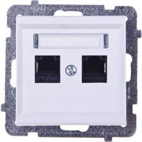 Toma de red Ospel gpk-2r/k/m/75 plástico empotrable IP20