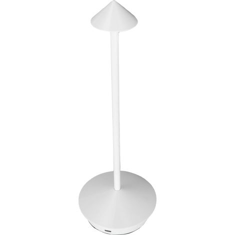 Lampe de table sans fil en fer rechargeable, lampe de chevet à 3 températures de couleur réglables pour la maison, le dortoir ou le bureau, blanche (1/5)