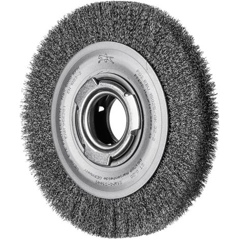 PFERD TOOLS Rundbürste breit ungezopft RBU Ø150x25xvariable Bohrung Stahl-Draht-Ø0,20 Schleifbock