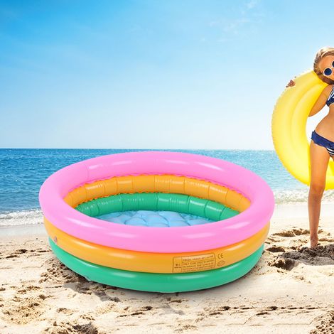 Piscine Gonflable Rond pour Bébé, Bassin d'Été Coloré pour Enfants (1/5)