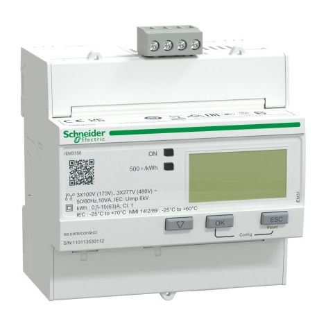 SCHNEIDER A9MEM3150 Contatore di energia trifase Acti9 iEM-3150 Schneider - 63A - Modbus