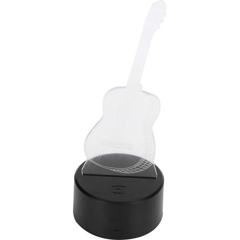 3D-Gitarren-LED-Nachtlicht – 7-farbige holografische Lampe mit Touch-Steuerung – Kinderzimmerdekoration – PMMA+ABS – 22,5 x 4,1 x 8,8 cm (1/5)