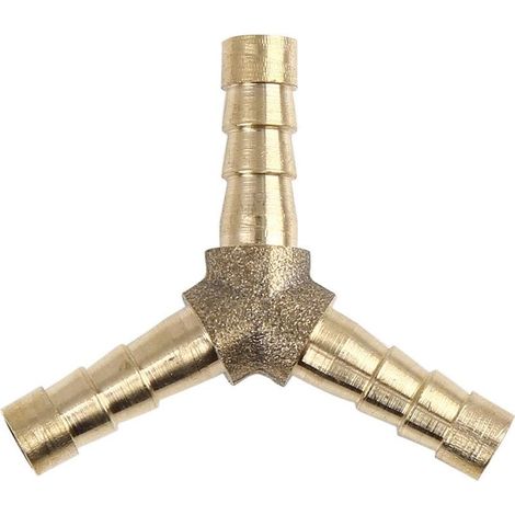 Raccord Tuyau 5mm Y Laiton 3 Voies Ton Or 1pc Eau Huile Air (1/4)