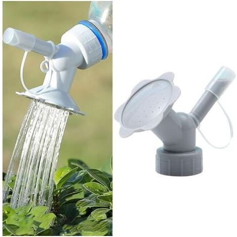 Tête d'arrosage 2 en 1 pour bouteilles en plastique, petit arrosoir à faire soi-même, arroseur de plantes, arroseurs de semis, irrigation de jardin (gris) (1/4)