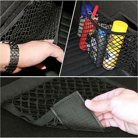 Organisateur De Rangement - Nylon Elastique - Pour Coffre De Voiture - 40x25 cm - Lot De 4 (1/5)
