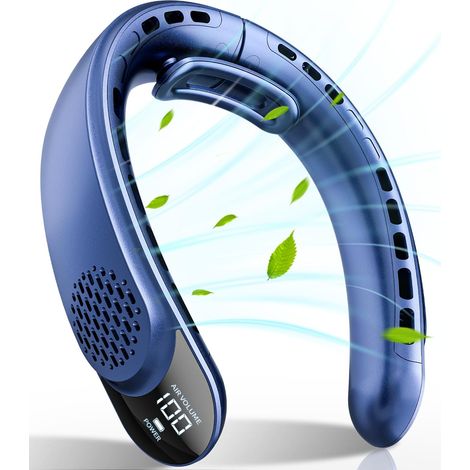 Display a LED, 3 velocità e USB-C – Regalo ideale per donne, ventilatore da collo portatile (ricaricabile) – Ventilatore da collo ad aria fresca, per uomo, viaggi e sport – (1/5)