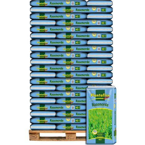 Plantaflor Plus Rasenerde Spezial Erde für Rasen Neuanlagen und Ausbesserungen 2.400 L (60 x 40 L) (1/2)