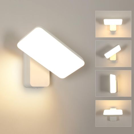 Applique Murale Exterieur Blanche 16W, IP65 350° Pivoter, 3000K (1/5)