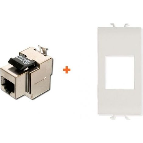 Keystone presa di rete RJ45 cat.6 stp compatibile Gewiss Chorus bianco bianca