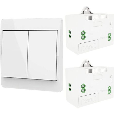 Interrupteur d'éclairage auto-générant sans fil, interrupteur à radiofréquence et récepteur de relais, contrôleur avec fusible, interrupteur cinétique sans batterie (Kit 1 voie 2 clés)