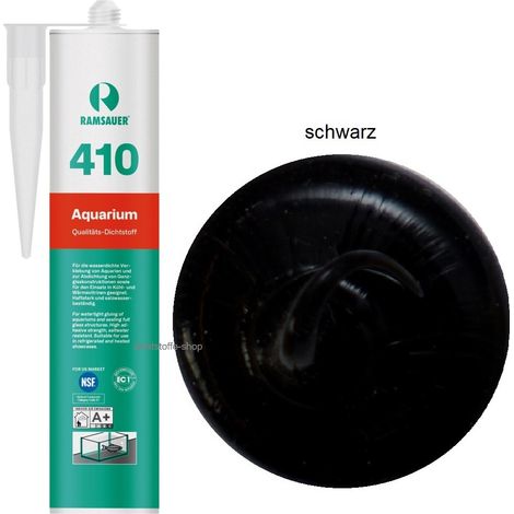 Ramsauer 410 Aquarium 1K Silikon Dichtstoff 310ml Kartusche schwarz (1/4)
