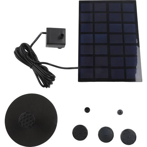 Pompe à fontaine à 6 jets, fonctionnement efficace, idéale pour les bassins de jardin. Cellule solaire 2W avec alimentation en eau. (1/5)