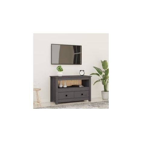 Meuble TV Gris 79x35x52 Bois de pin massif (1/5)