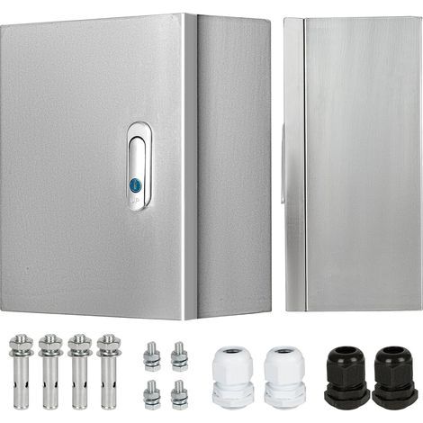 Armoire de commande/boîte de distribution en acier inoxydable, boîte de jonction 30 x 25 x 14 cm, boîte de distribution électrique murale extérieure étanche, boîte de jonction murale extérieure, coffr (1/5)