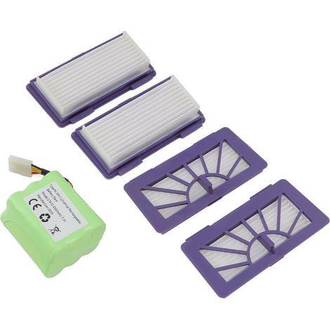 Kit de filtre pour batterie lithium 4500 mAh 7,2 V 17670 compatible avec les aspirateurs Neato XV11, XV12, XV14, XV15 et XV21 (batterie N707 et filtre N704 inclus). Accessoires inclus : (1/5)